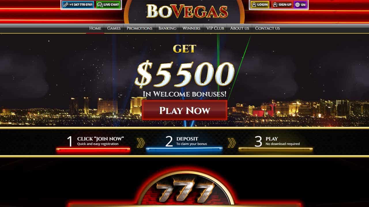 Bo Vegas Main Screen