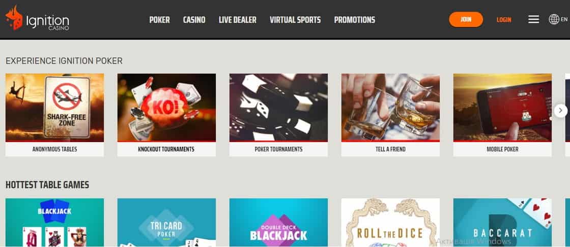 Official site of Ingnition Casino.